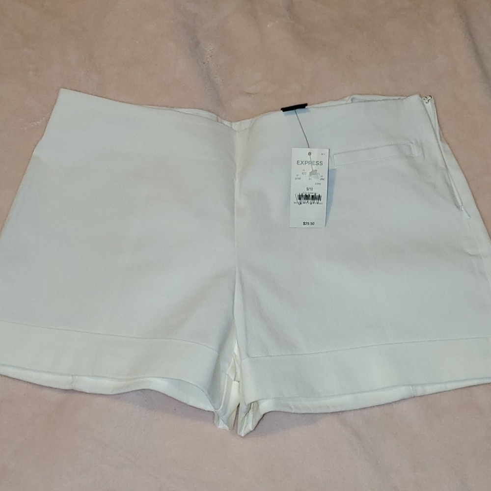 White Express shorts